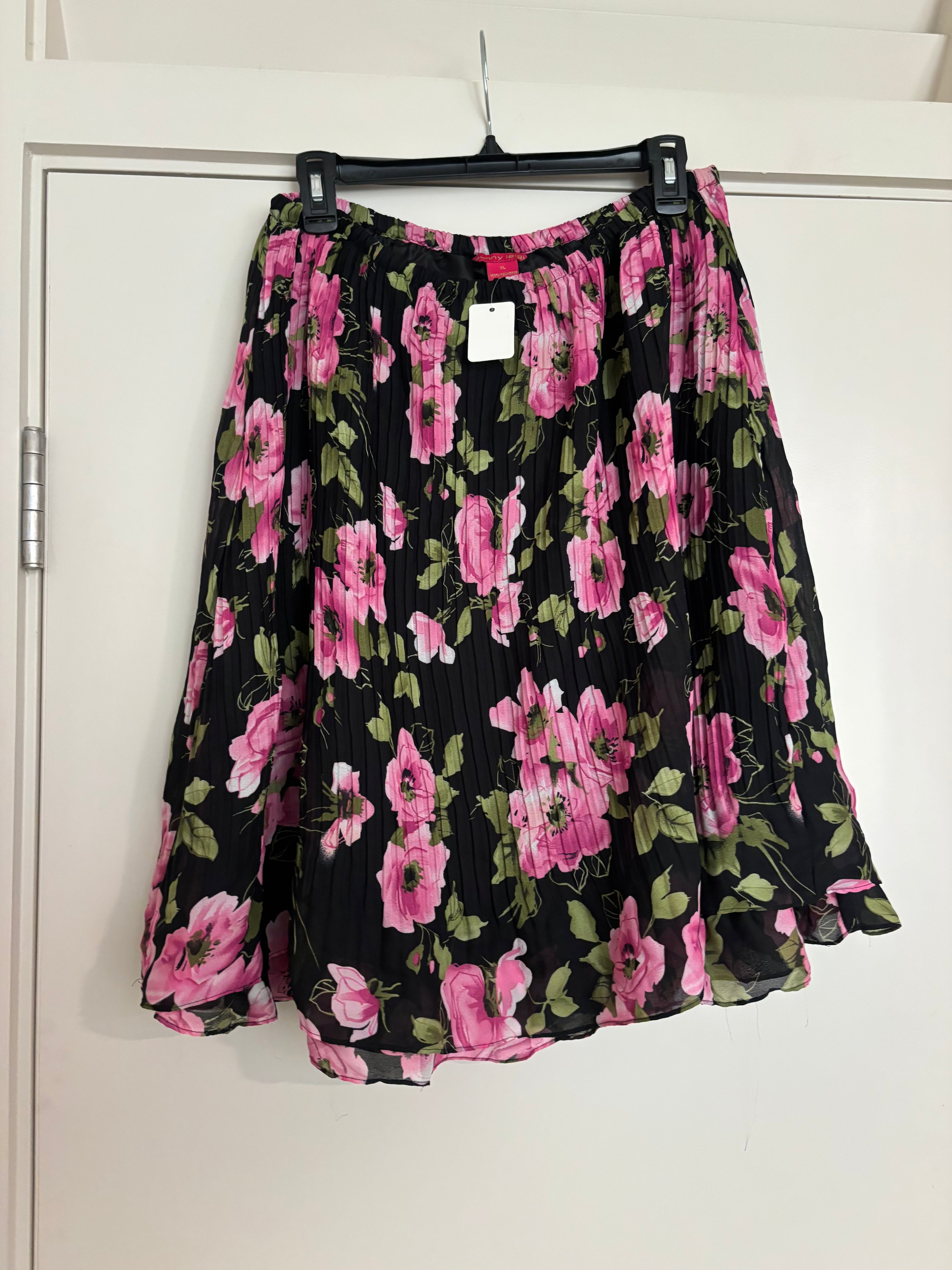 Black and Pink Flower Skirt