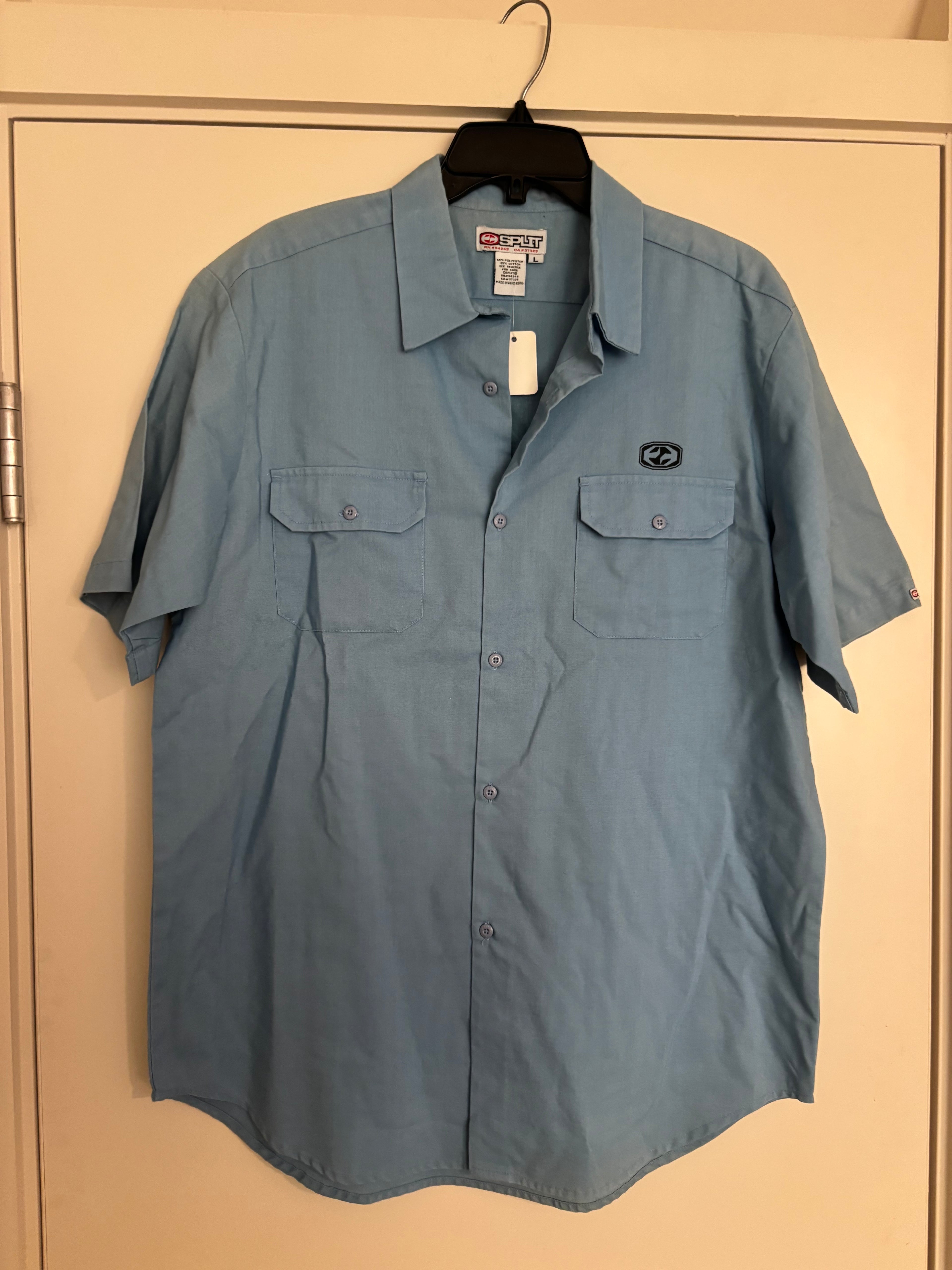 Vintage Split Brand Blue Button Up